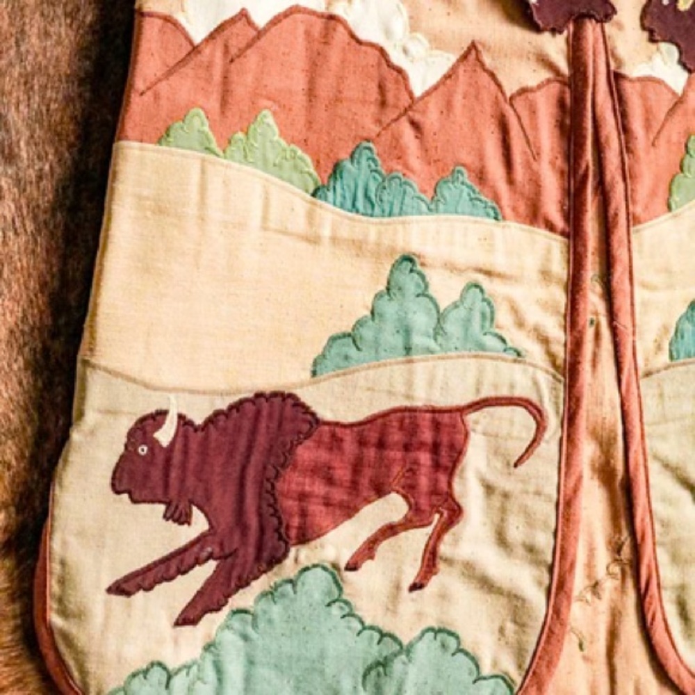 Vintage Salaminder Western Buffalo Vest XS-S - Picture 4 of 5